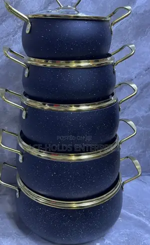 10pcs Amber Cookware Set,
 20/22/24/28/30cm Pots: Granite Material