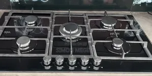 Haier 5-Burner Built-in Gas Hob Hob-S775b 75cm Black Glass, Wok Burner