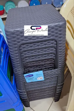 Grey Bamboo Kenpoly Plastic Stools