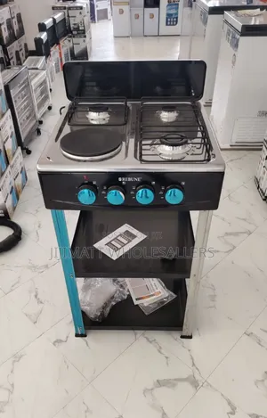 Rebune 3gas +1 Electric Burner Standing Gas Stove With Shelves