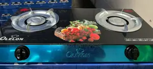New Olelon 2 Burner Glass Top Gas Cooker