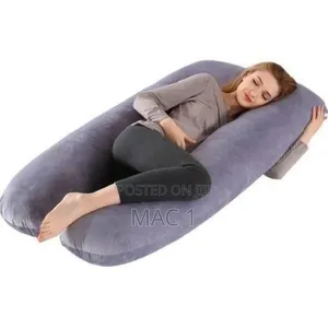 Comfortable Velvet Full Body Sleep Support Pillow - Grey