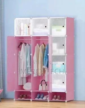Portable 3column Plastic Wardrobes.