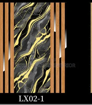 Gold Marble Black Wallpaper Mixed With Flutted Wallpaper