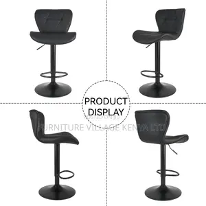 Barstool; Pu Leather Height Adjustable Counter Barstool