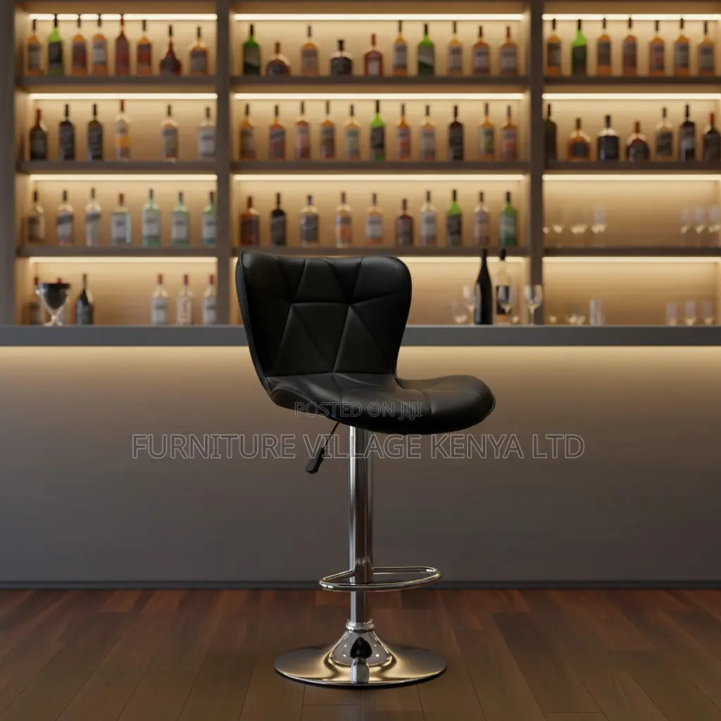Barstool; Pu Leather Height Adjustable Counter Barstool