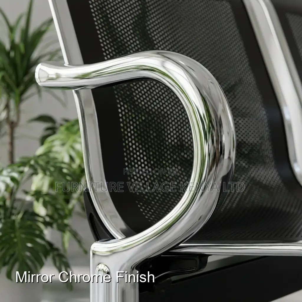 Office Bench; 3-Link Stainless Steel Reception Bench