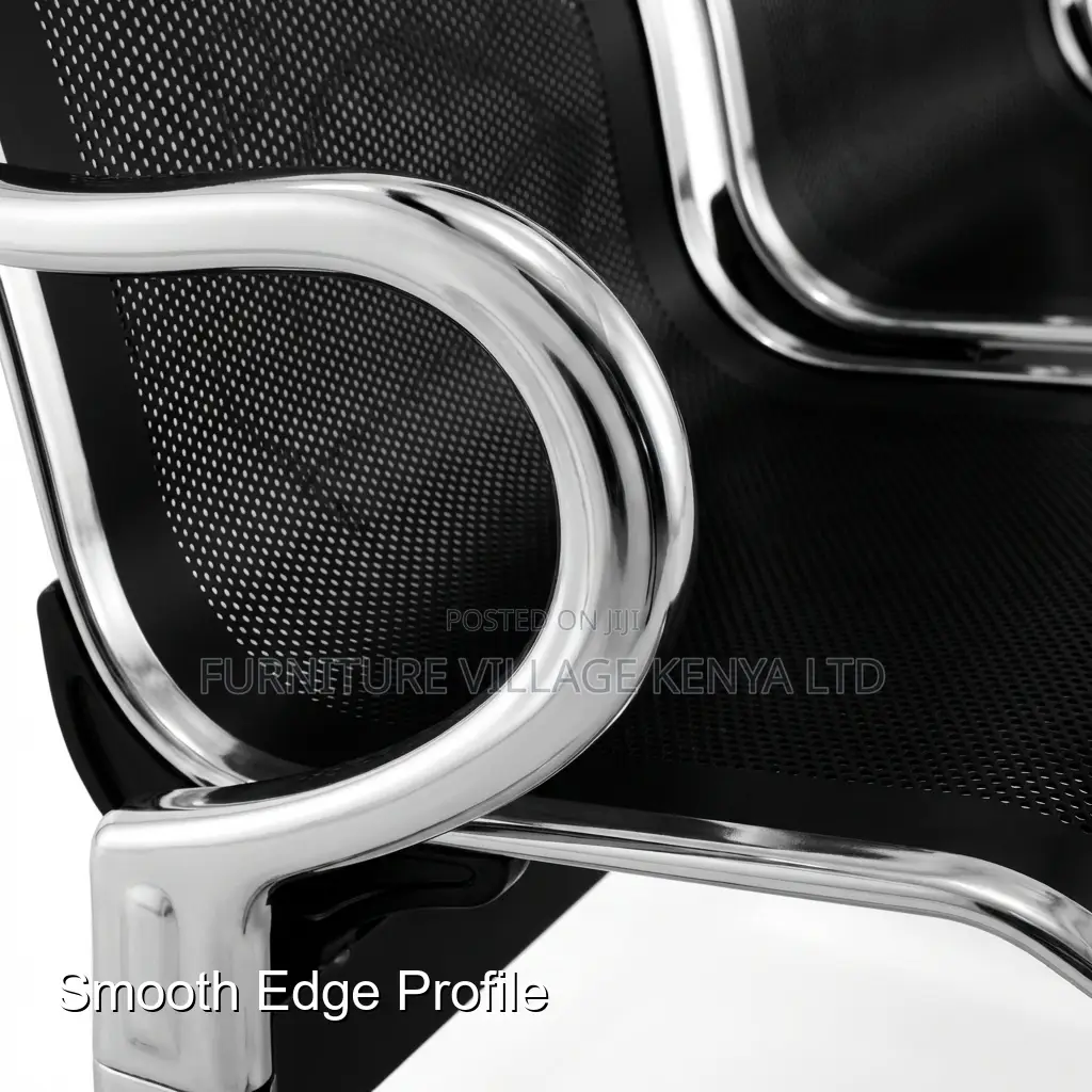 Office Bench; 3-Link Stainless Steel Reception Bench