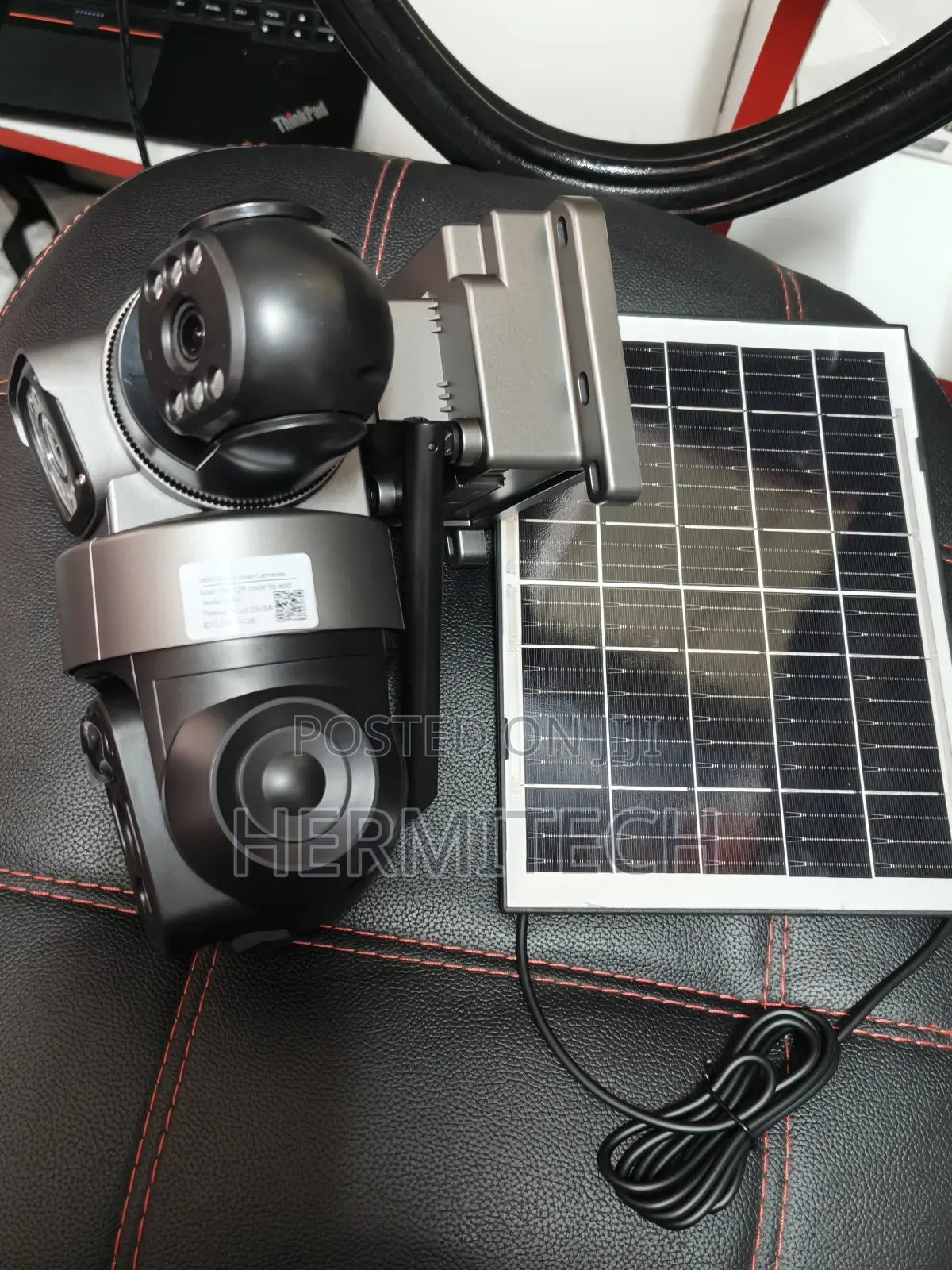 Triple Lens Three Screens Camera Solar Powered Colored Night Vision