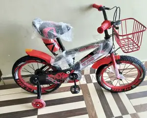 Red(4-7 Yrs ) Kids Bicycle W/ Training Wheels a Front Basket.