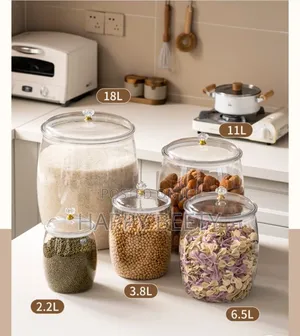 *Transparent Large Sealed Storage Jar* •