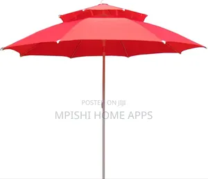 2-Tier Windproof Outdoor Canvas Umbrella