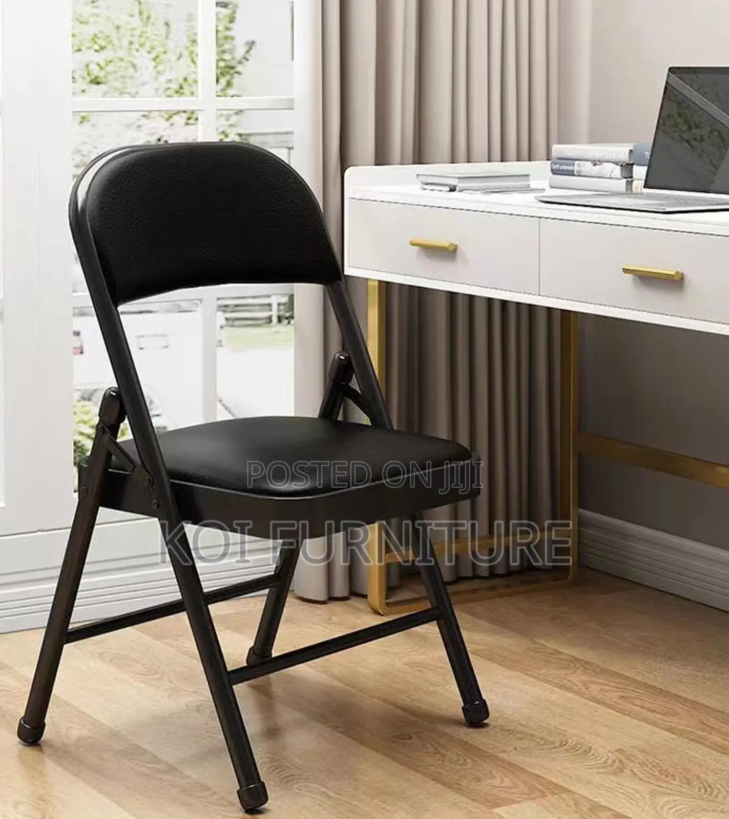 Office Chair : Foldable Office Study Chair (Black)