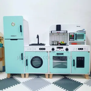 3-in-1 Wooden Play Kitchen – Fun Learning Pretend Cooking