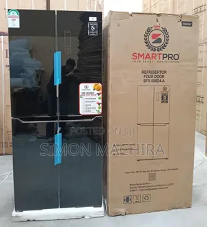 Smart Pro Side by Side Fridge SFR 585 D4 a Four Door Glass Body