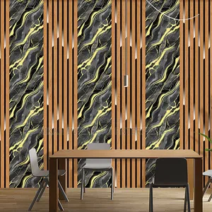 A Blend of Marble and Flutted Wallpapers