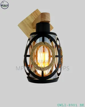 Vintage Wooden Wall Bracket Lamp