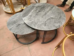 Marble Coffee Table With Black Frame