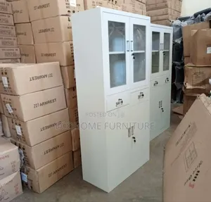 2 Door Half Glass Filling Cabinet