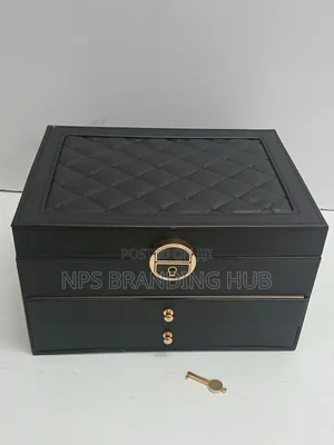 3 Layered Jewelry Storage Box Leather Material Ao