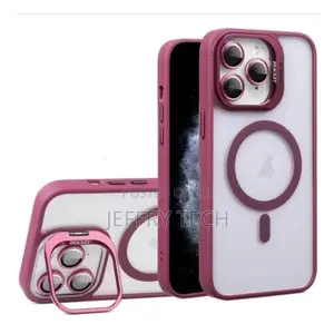 Burgundy Magnetic Case for iPhone 12 Pro, Camera Bracket, Camera Prote