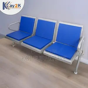 Office Bench; Three Seaters Heavy Leather Padded Reception Bench
