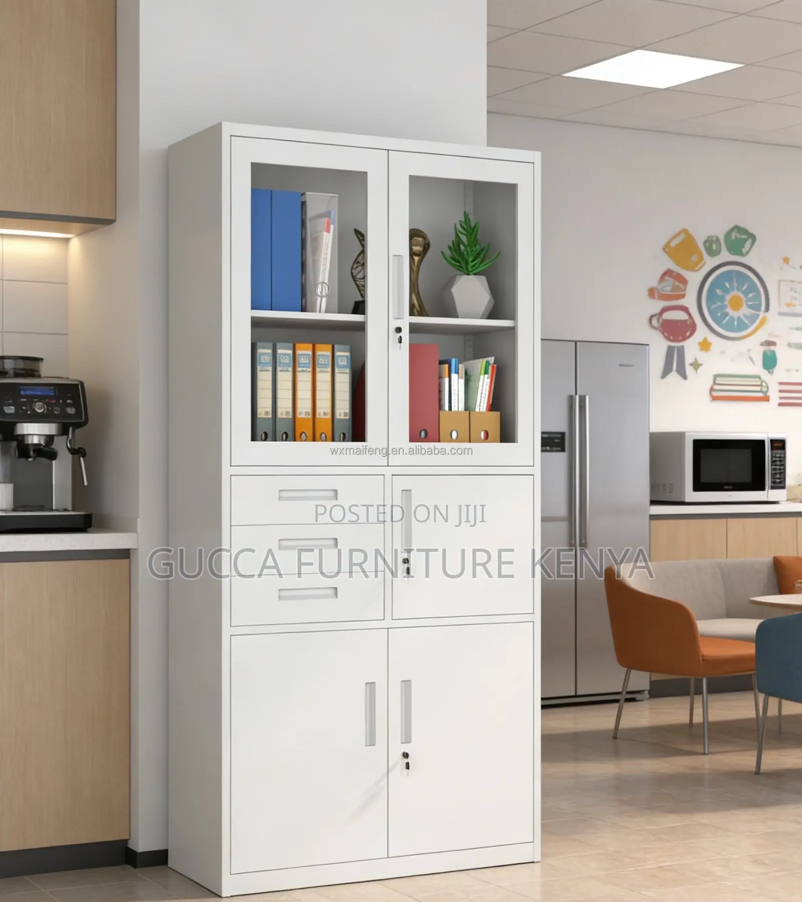 2-Door Metallic Document Cabinet With Safe Box