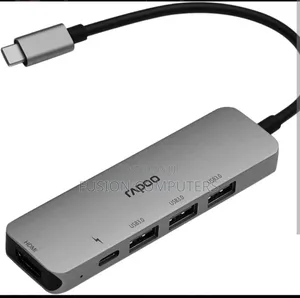 Rapoo Type C Xd100c 5 in 1 Adapter With Hdmi 3 Usb 3.0 Ports Type C