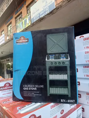 Rashnik 4 Full Gas Burner Deluxe Gas Stove
With Shelves 