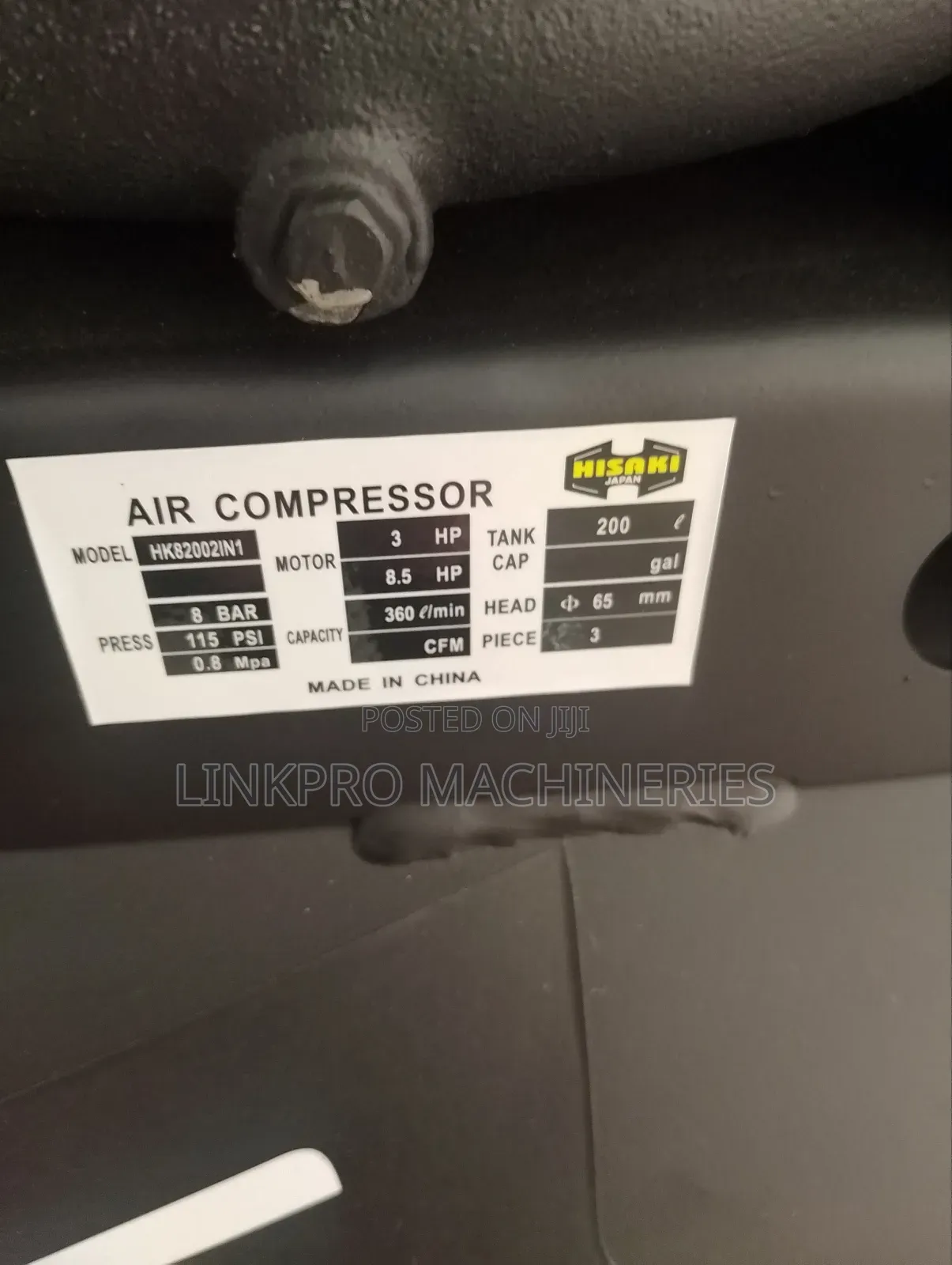 Hisaki 2 in 1 Air Compressor With 8 Hp Diesel Engine