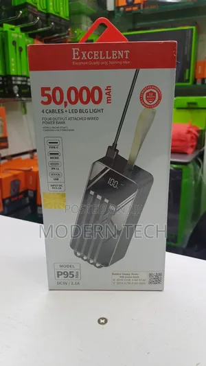 Excellent 50000 Mah Super Fast Powerbank With 4 Cables