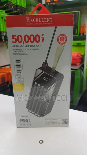 Excellent 50,000mah Power Bank Fast Charge + Multi-Device Support