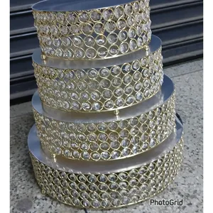 4pcs Iron Top With Crystals Cake Stand