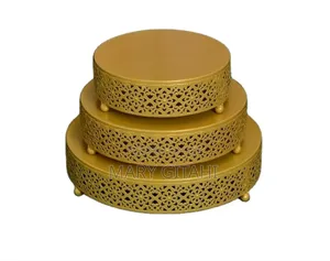 3pcs Gold Cake Stands at 
Sizes: 25/30/35/Cm