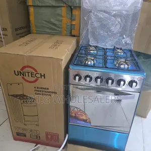 Unitech 50x55 Silver Gas Cooker 4 Burner Auto Ignition