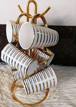 6 Pieces Stylish Gold Tree Cups