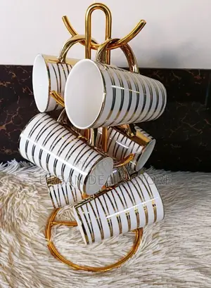 6 Pieces Modern Gold Tree Cups