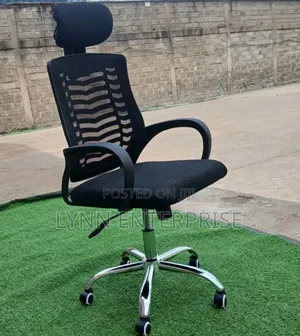 Secretarial Mesh Office Chair With Headrest