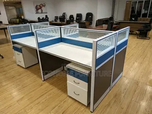 Blue White Modern 4 Way Work Station