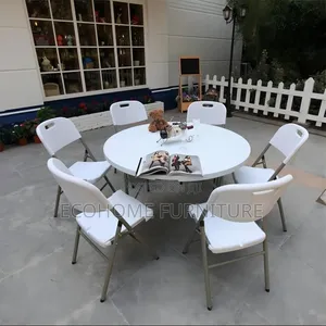 Round Foldable Table and Chairs