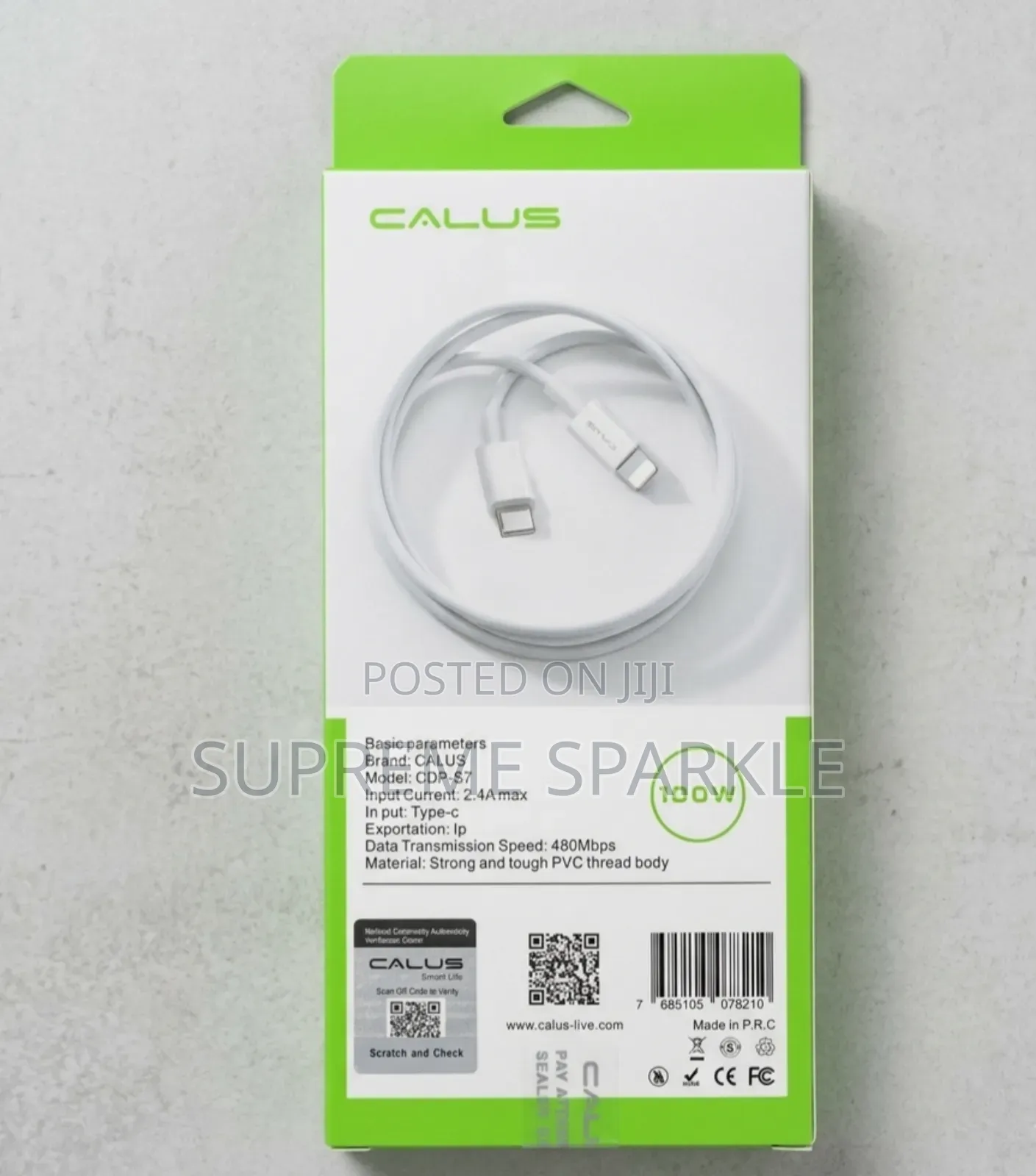 Calus CDP-S7 Usb-C to Lightning Charging Cable. C to iPhone