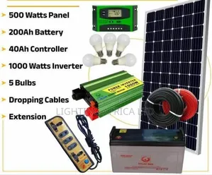 Boma 500 Watts Solar Package - 1000w Inverter - 200ah - 20hrs Battery