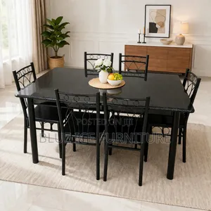 6 Seater Metallic Dining Table