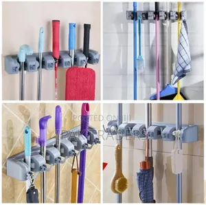*Broom Mop Holder Tidy Organizer, Wall Mounted Organizer