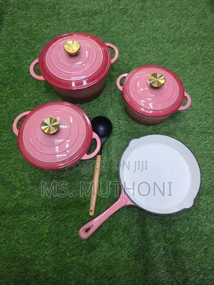 7pcs Hmocharo Enameled Cast Iron Cookware Set