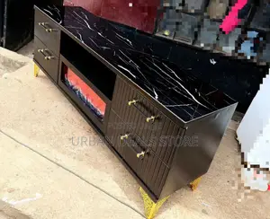 5.5fts Tv Stand With Fireplace With Elegant Mable Coating