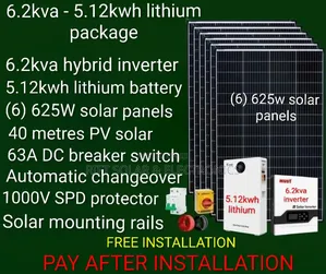 6.2kva - 5.12kwh Lithium Home Power Package (Pay After Installation )