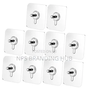 10pcs Strong Adhesive Sticky Wall Hook With Screw Cn