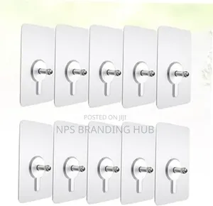 10pcs Strong Adhesive Sticky Wall Hook With Screw Cn