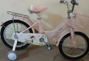 Size 16 Cream Pink Ladybird Girl Bike - Training Wheels